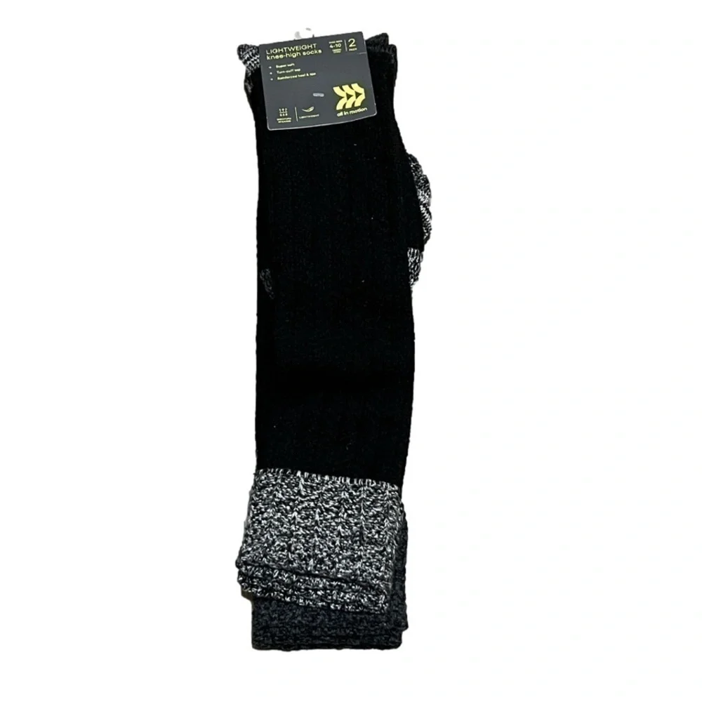 All in Motion Women's 2 Pack of Lightweight Knee High Socks Soft New Size 4-10